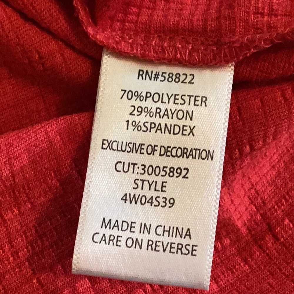Women's Red Ruffle Sleeve Top - Picture 10 of 14